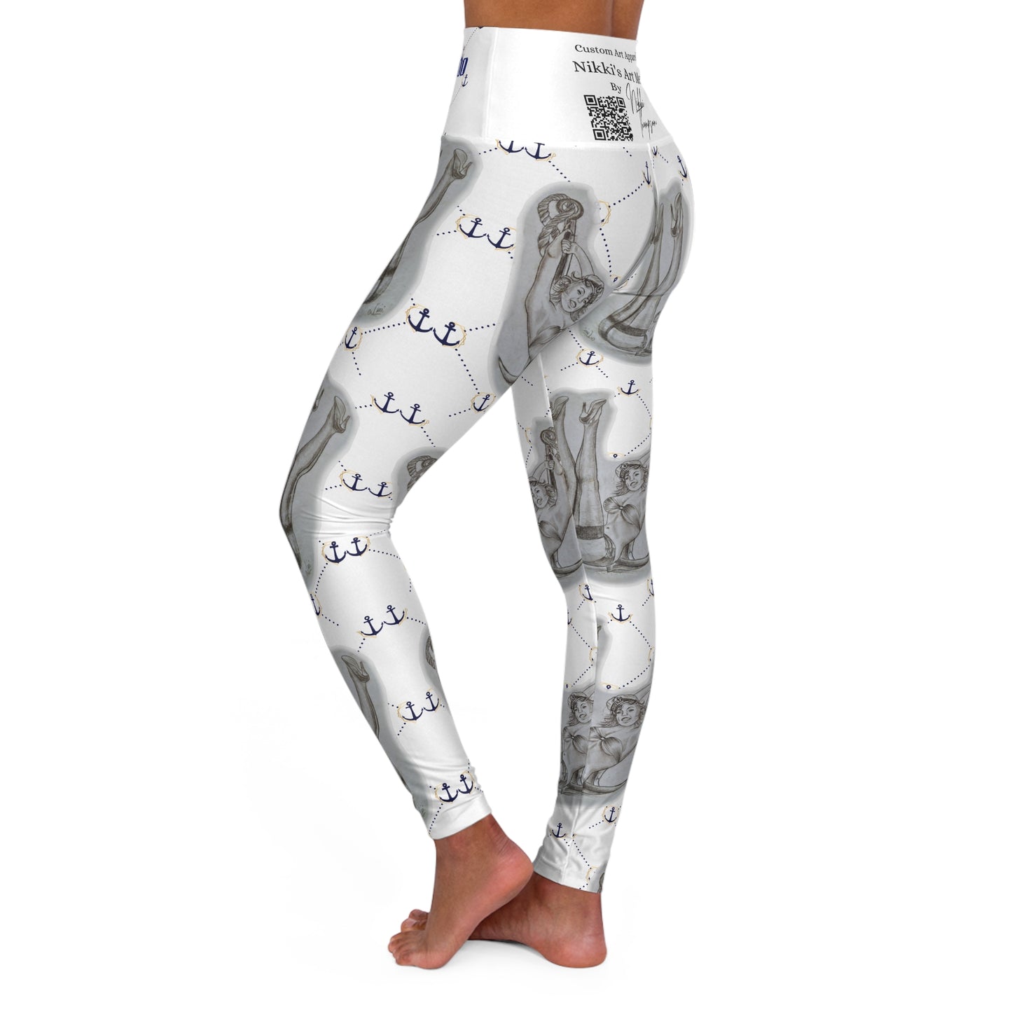 Yoga Leggings - Nikki's Pin up Sailor Girl