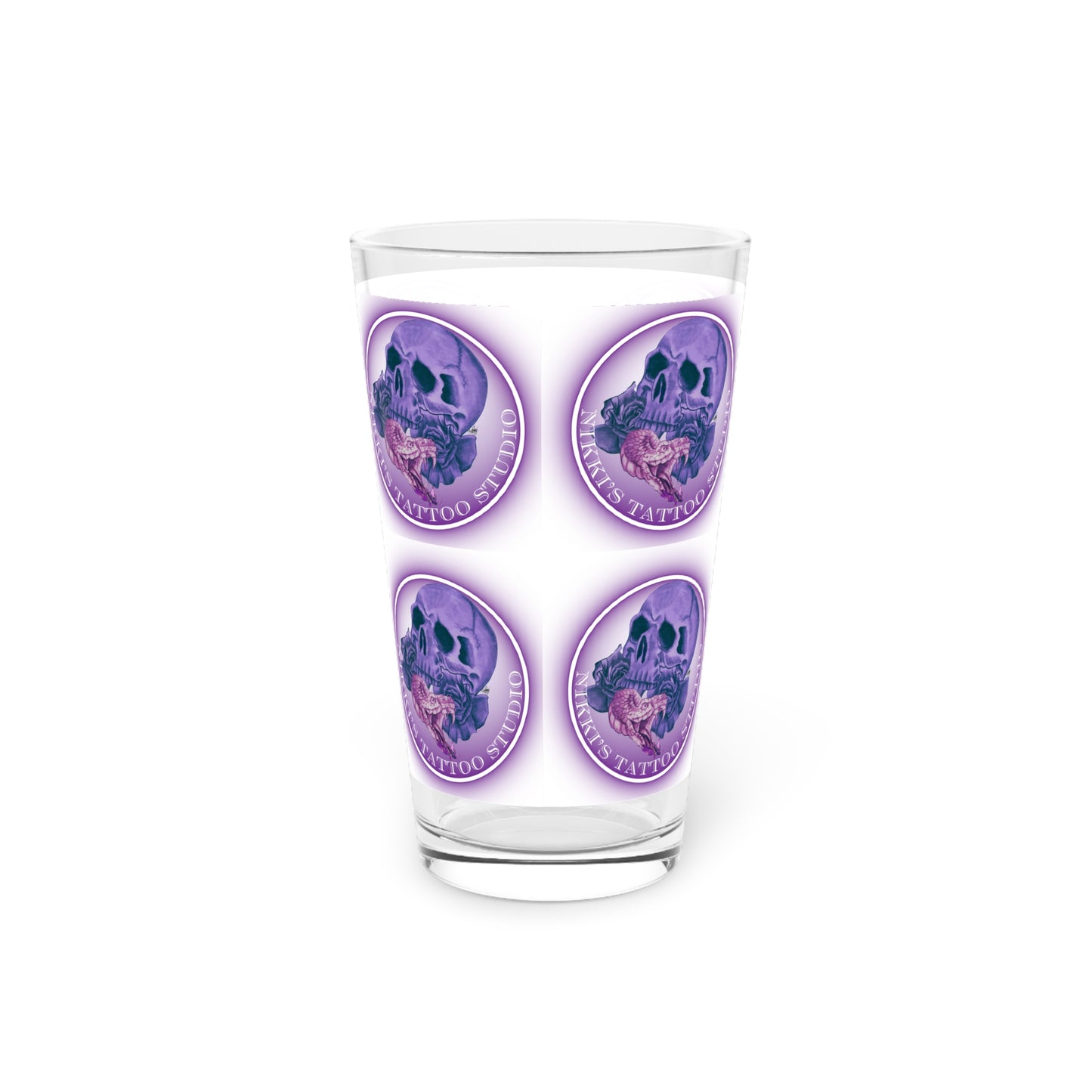 Pint Glass - Skull Artwork by Nikki