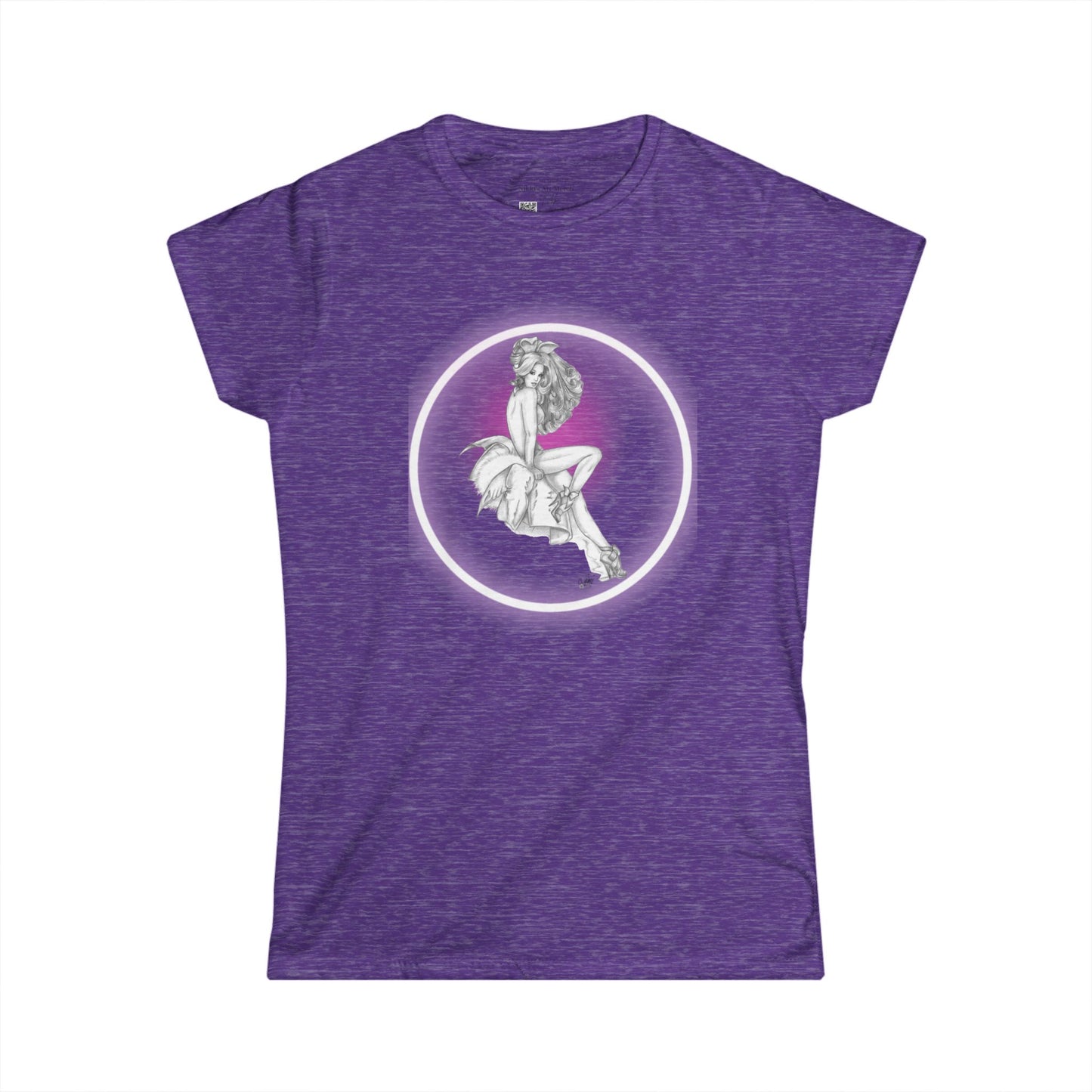 T-Shirt Women's Softstyle - Pretty Bunny Pin Up by Nikki