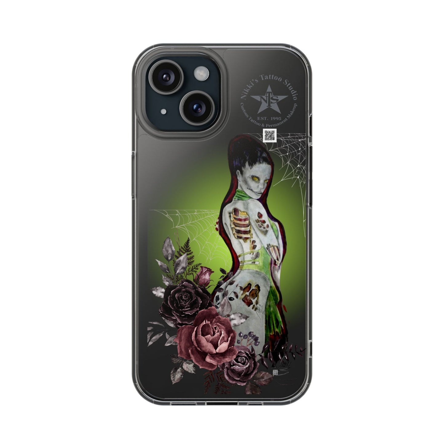Phone Case Clear - Lady Zombie by Nikki Thompson