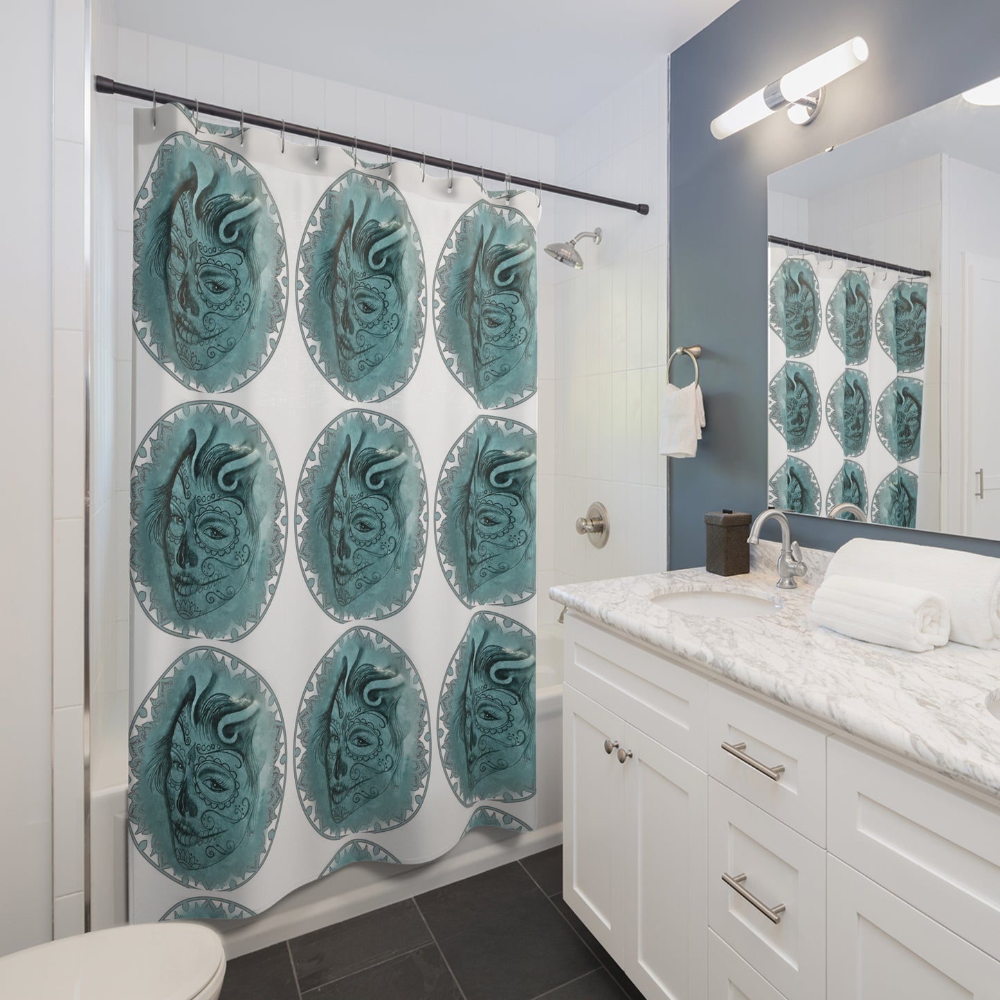 Shower Curtain - Beautiful Face artwork by Nikki