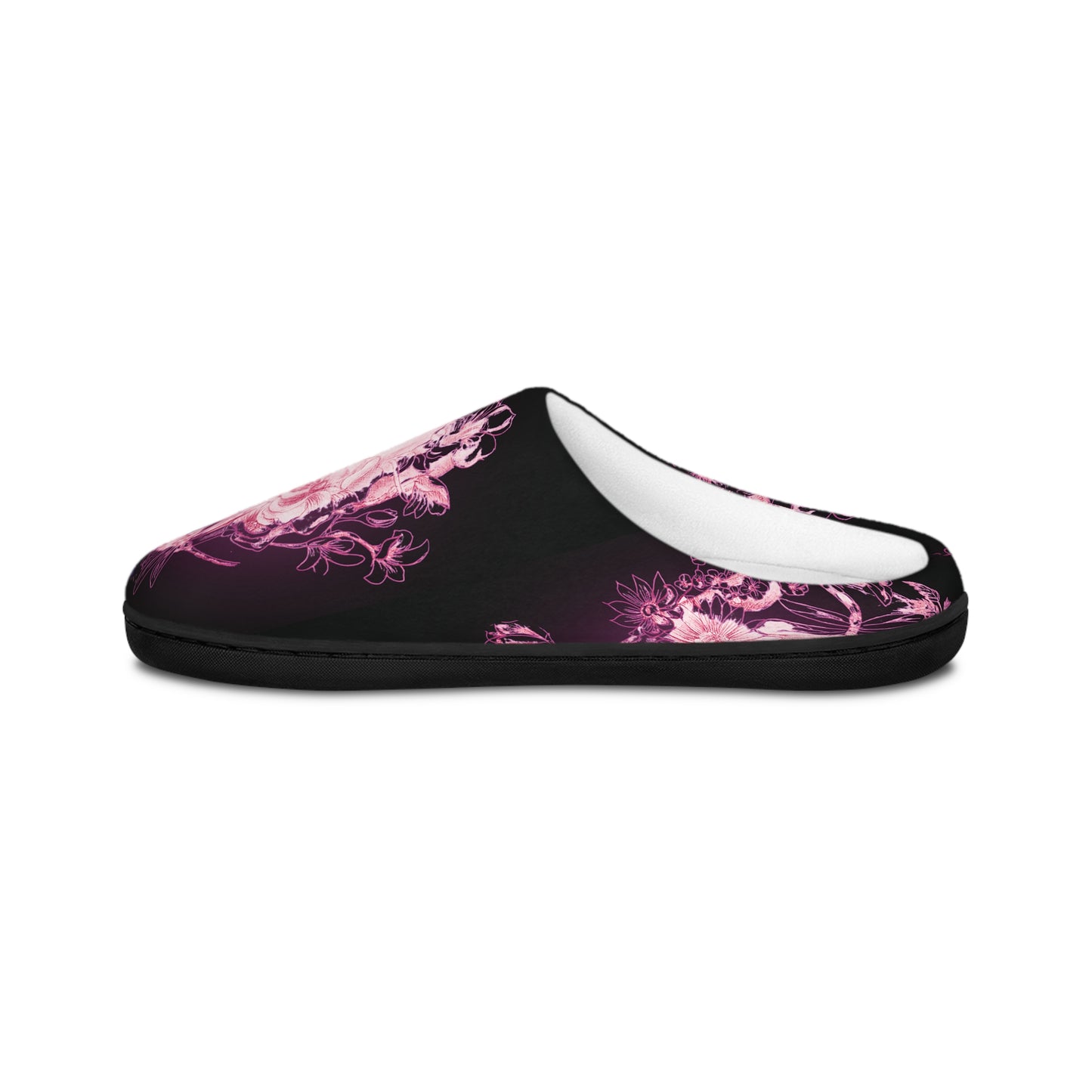 Pink Floral Skull Tattoo by Nikki - House Slippers