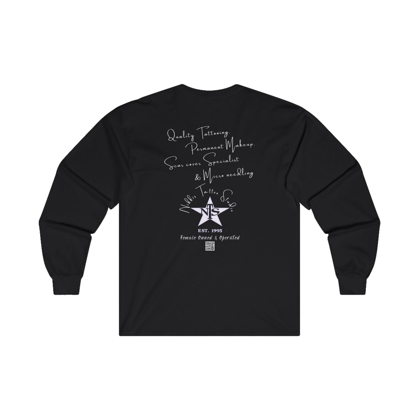 T-Shirt Long Sleeve - Zombie Skull Artwork by Nikki