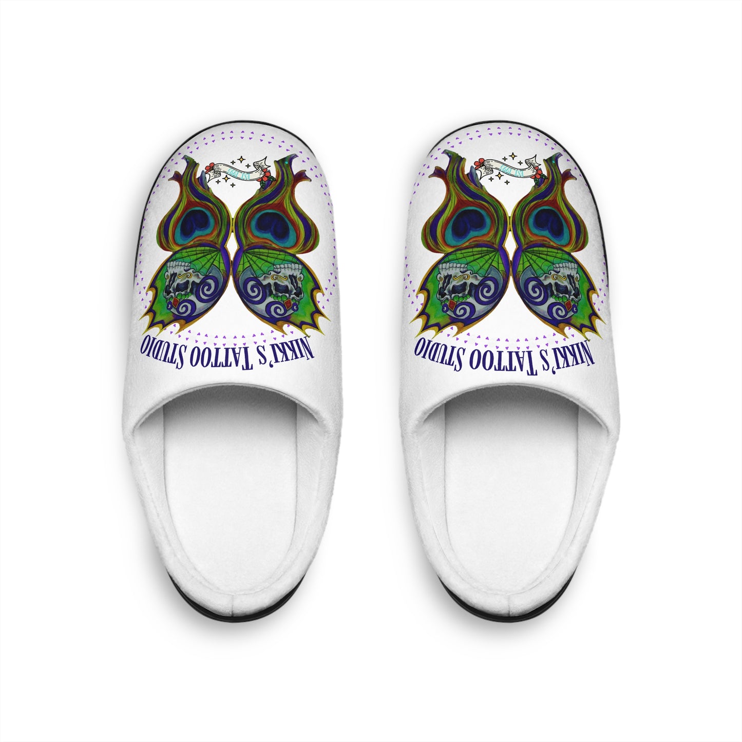 Slippers - Butterfly Skull Artwork by Nikki