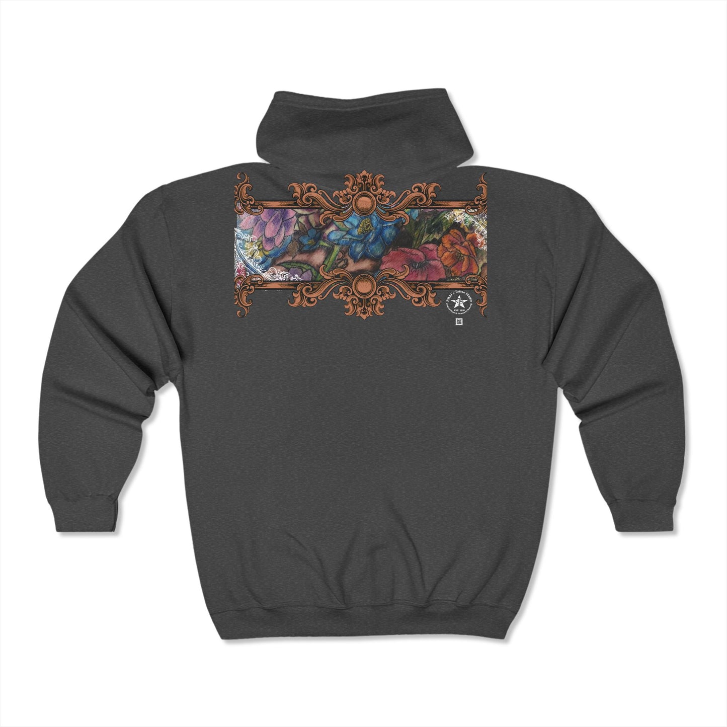 Hoodie Sweatshirt Full Zip - Guiding Star Tattoo by Nikki