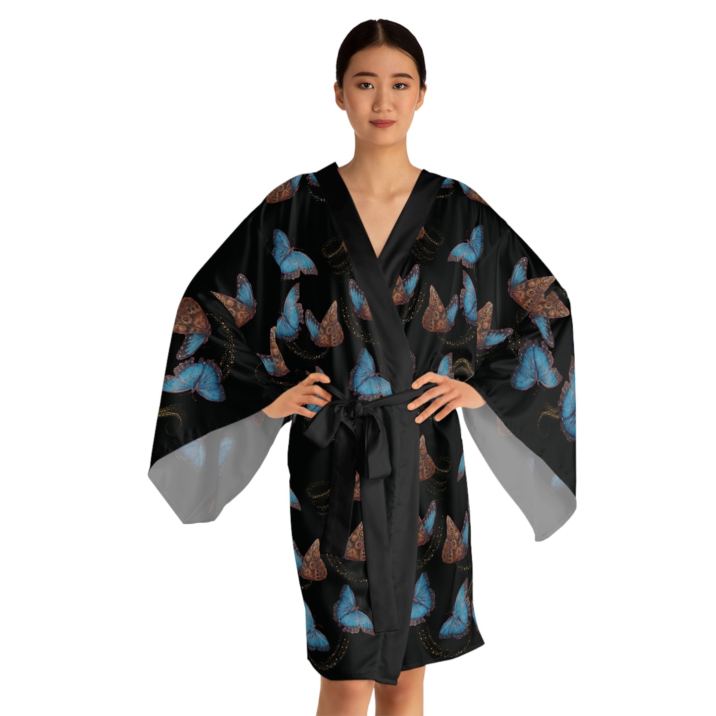 Butterfly Long Sleeve Kimono Robe by Nikki