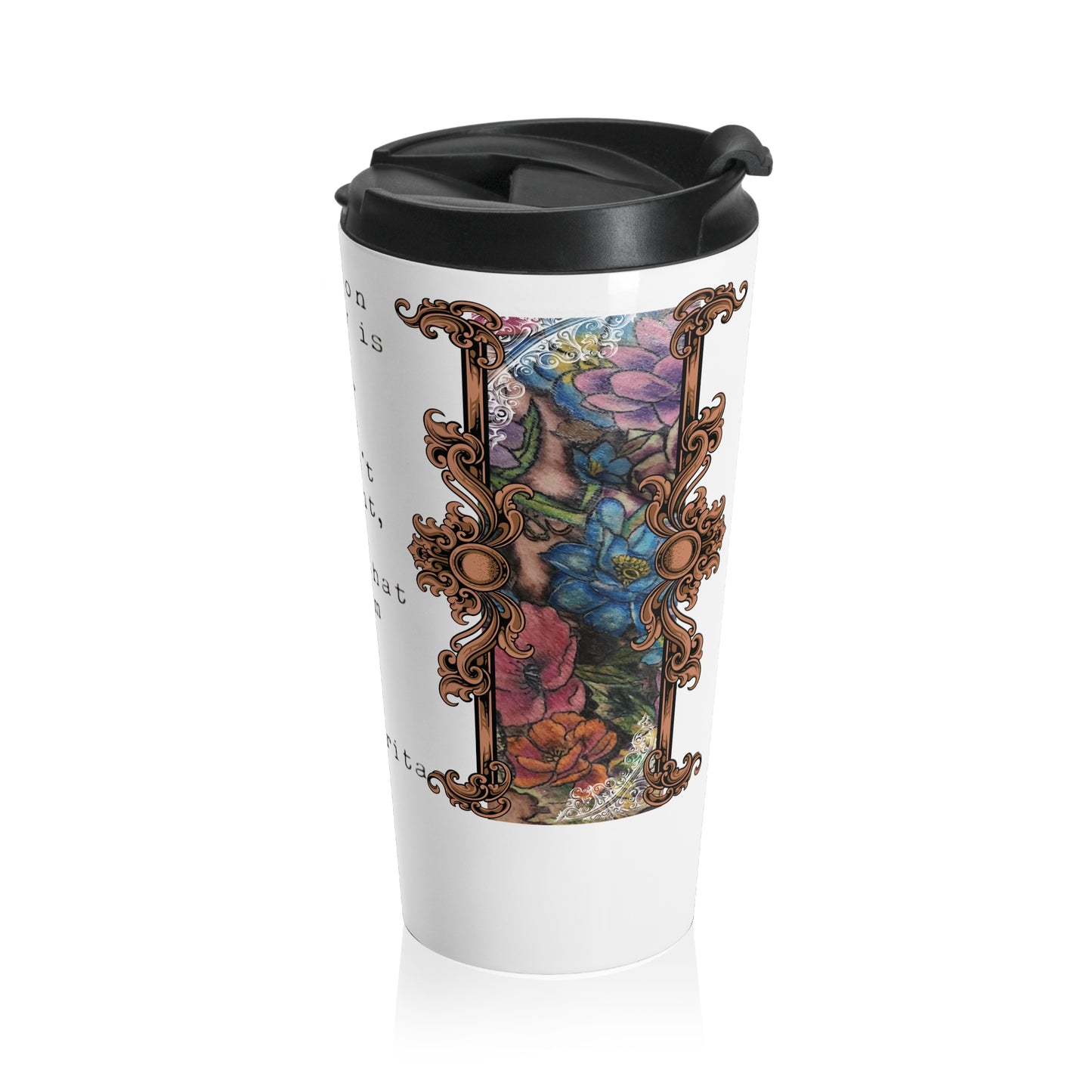 Travel Mug - Stainless Steel with Nikki's Art 15oz - Ideal Gift for Coffee or Tea Lover