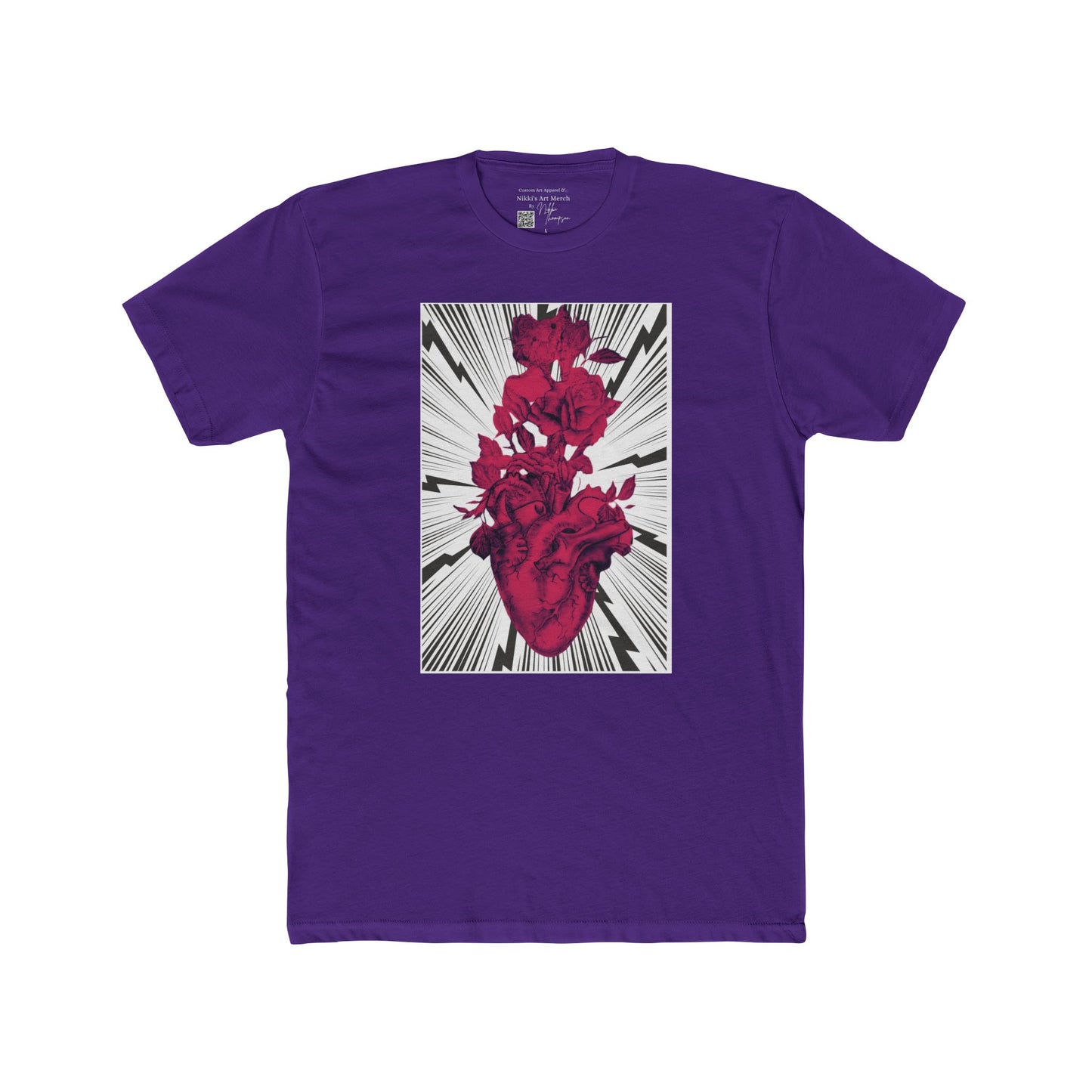 Anatomical Heart Tattoo by Nikki Unisex Cotton Crew Tee