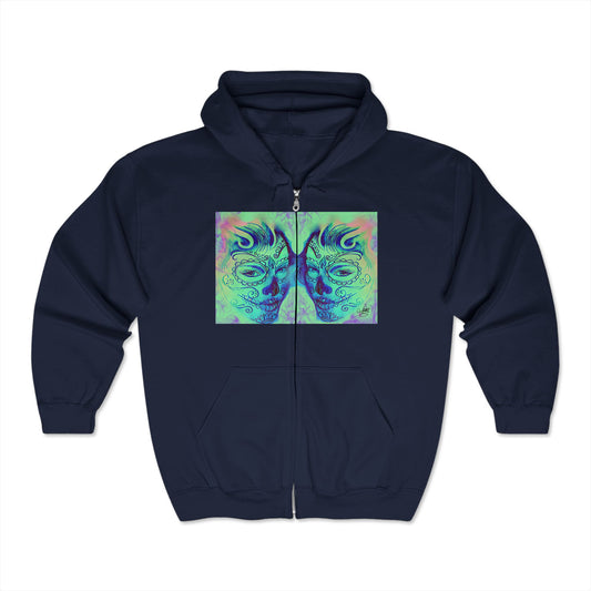 Hooded Sweatshirt Zip  Up - Twins by Nikki