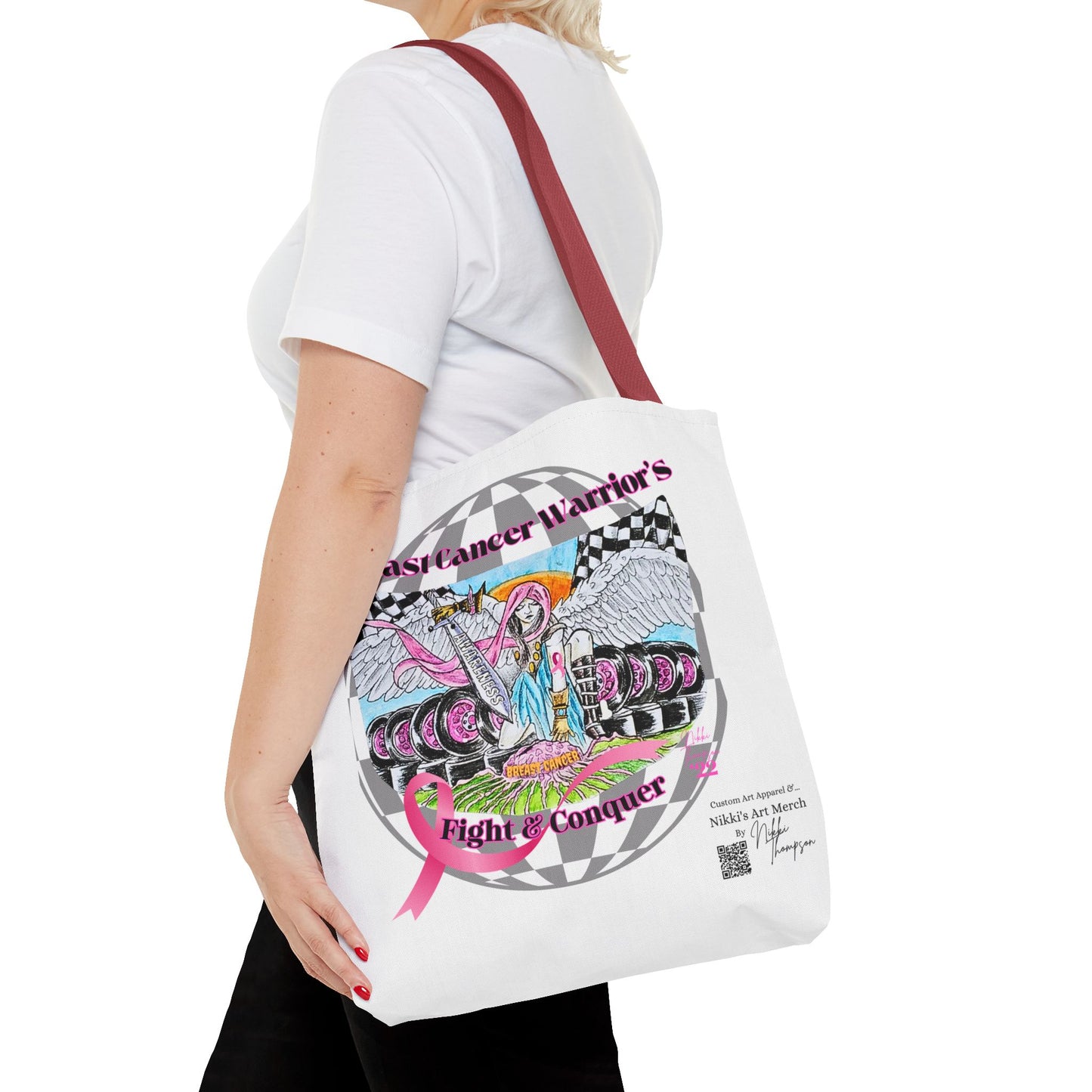 Tote Bag - Breast Cancer Warrior by Nikki