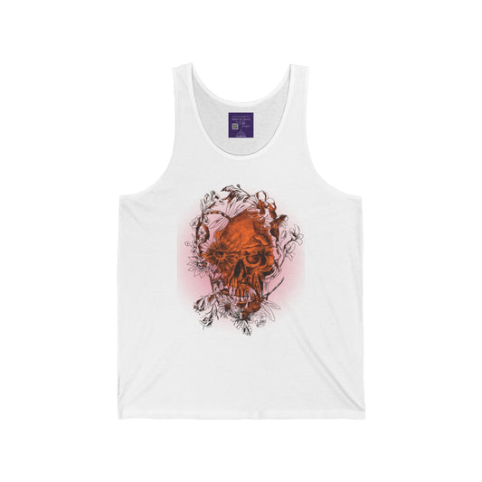 Floral Skull Tattoo by Nikki - Unisex Jersey Tank