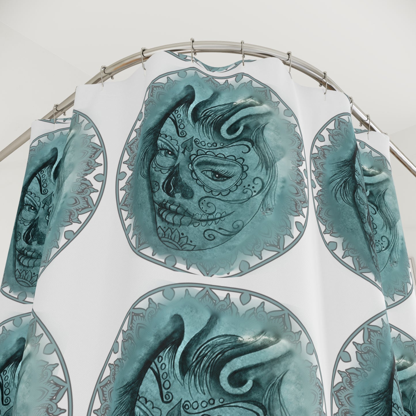 Shower Curtain - Beautiful Face artwork by Nikki