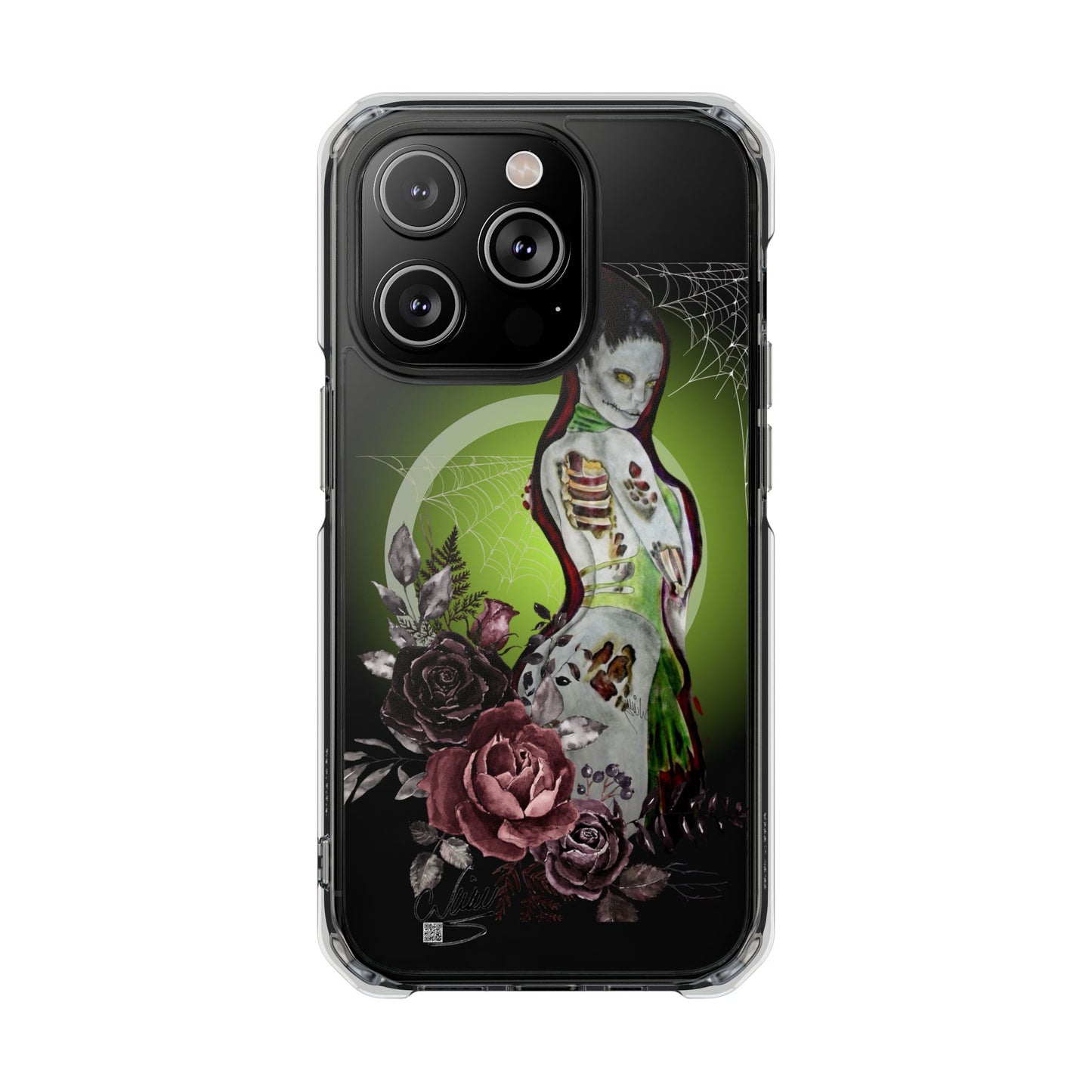 Phone Case Magnetic Clear - Zombie Lady by Nikki Thompson