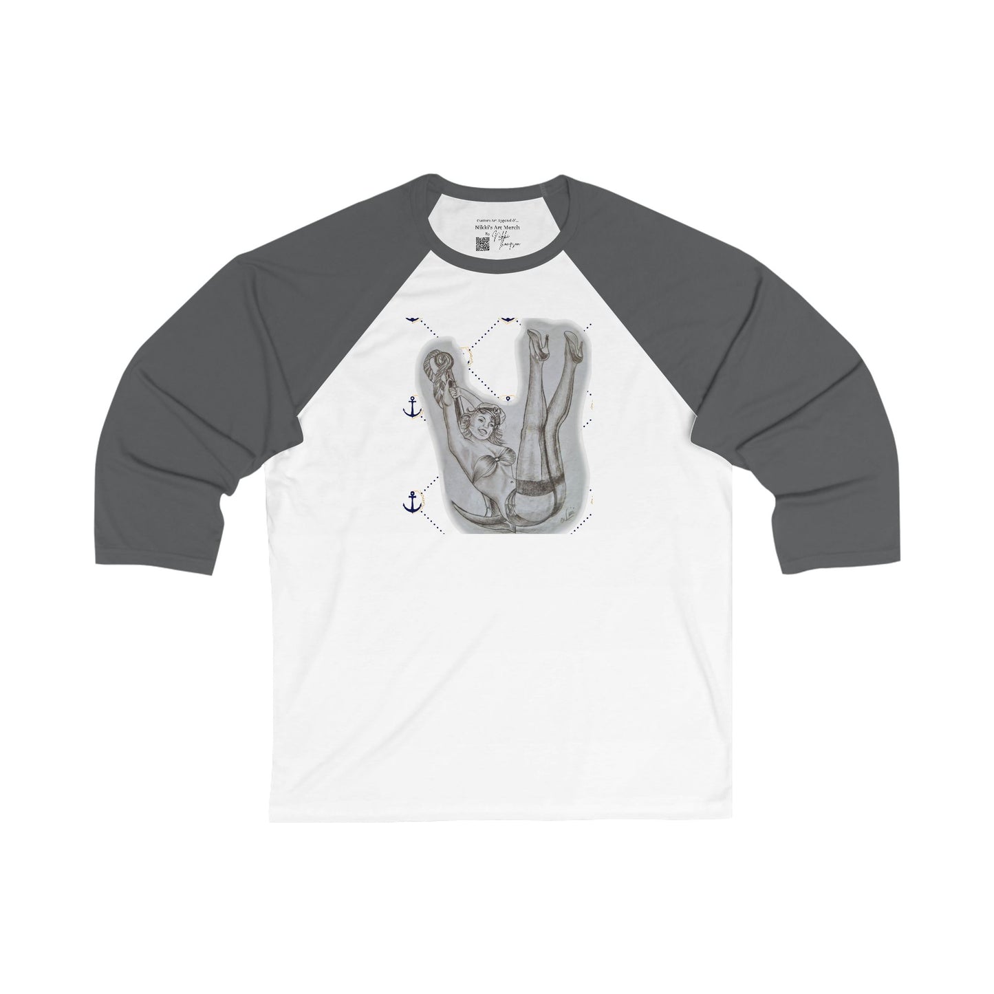 Baseball Tee Unisex - Pin Up Sailor Girl by Nikki