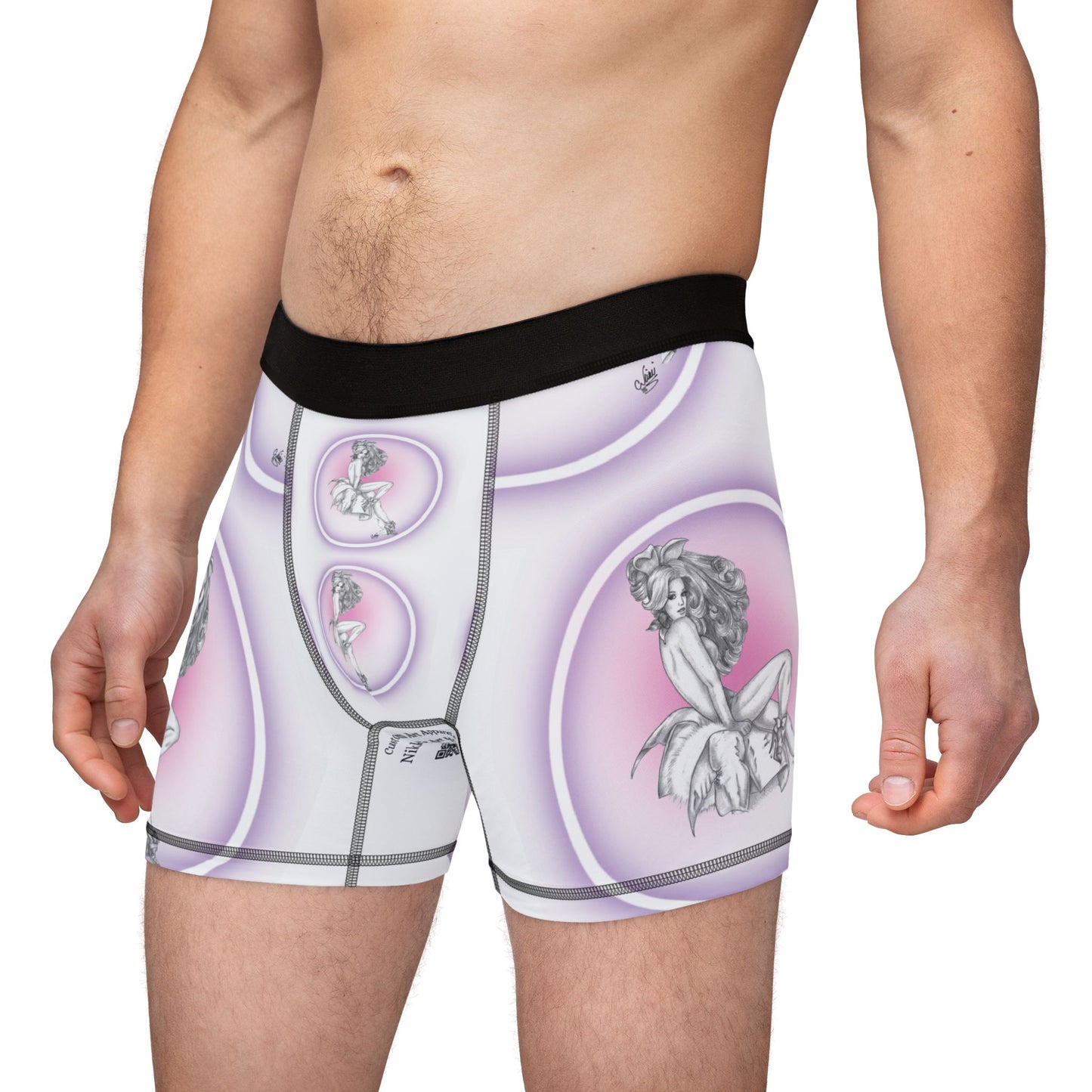 Men's Boxers - Pretty Bunny Pin Up by Nikki