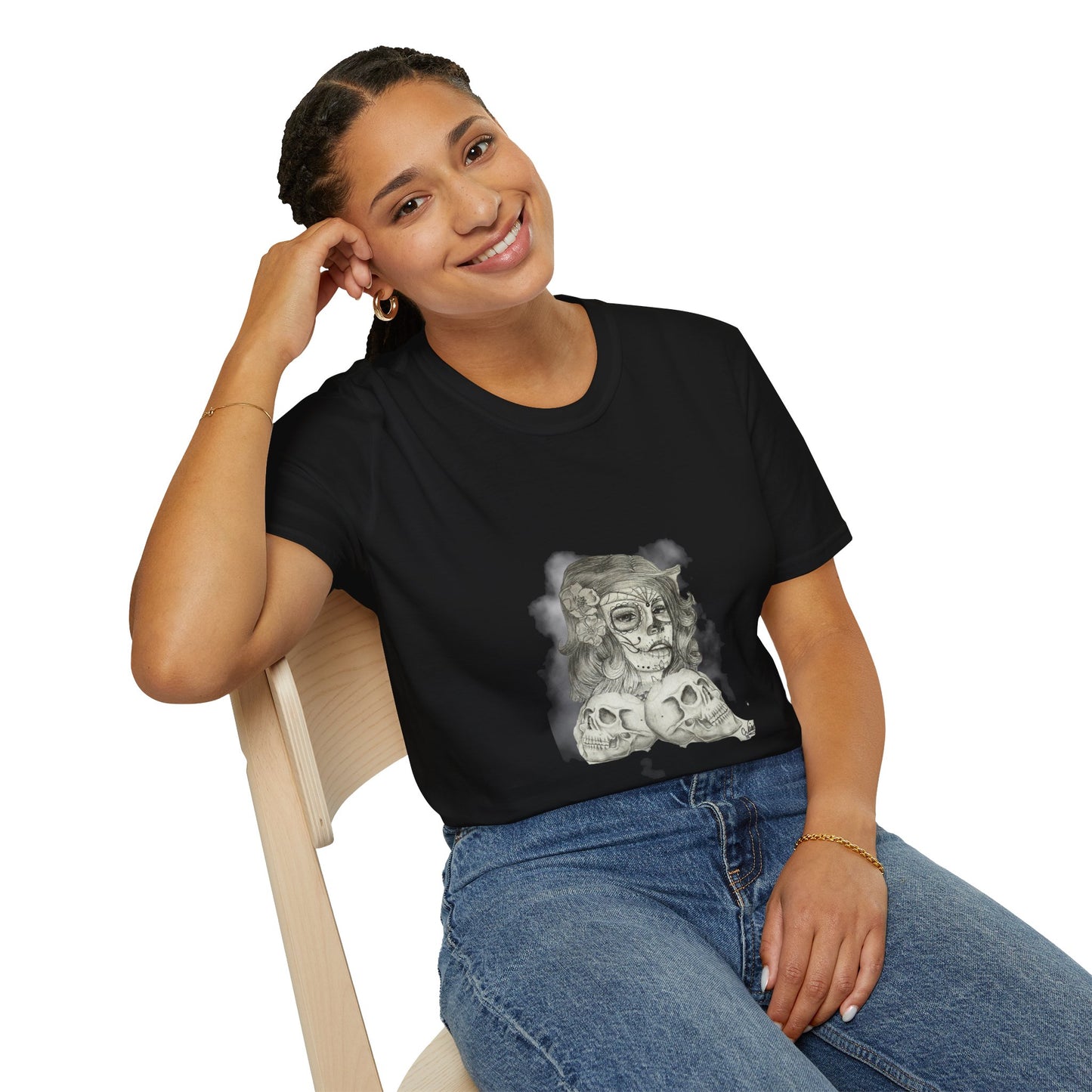 T-Shirt Unisex Softstyle - Sugar Skull and Skulls by Nikki