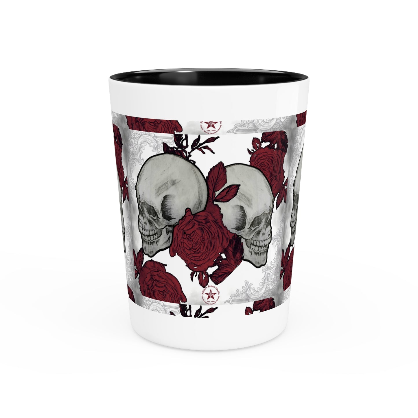 Skulls and Roses Art by Nikki - Shot Glass