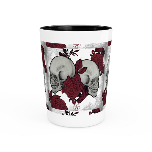 Skulls and Roses Art by Nikki - Shot Glass
