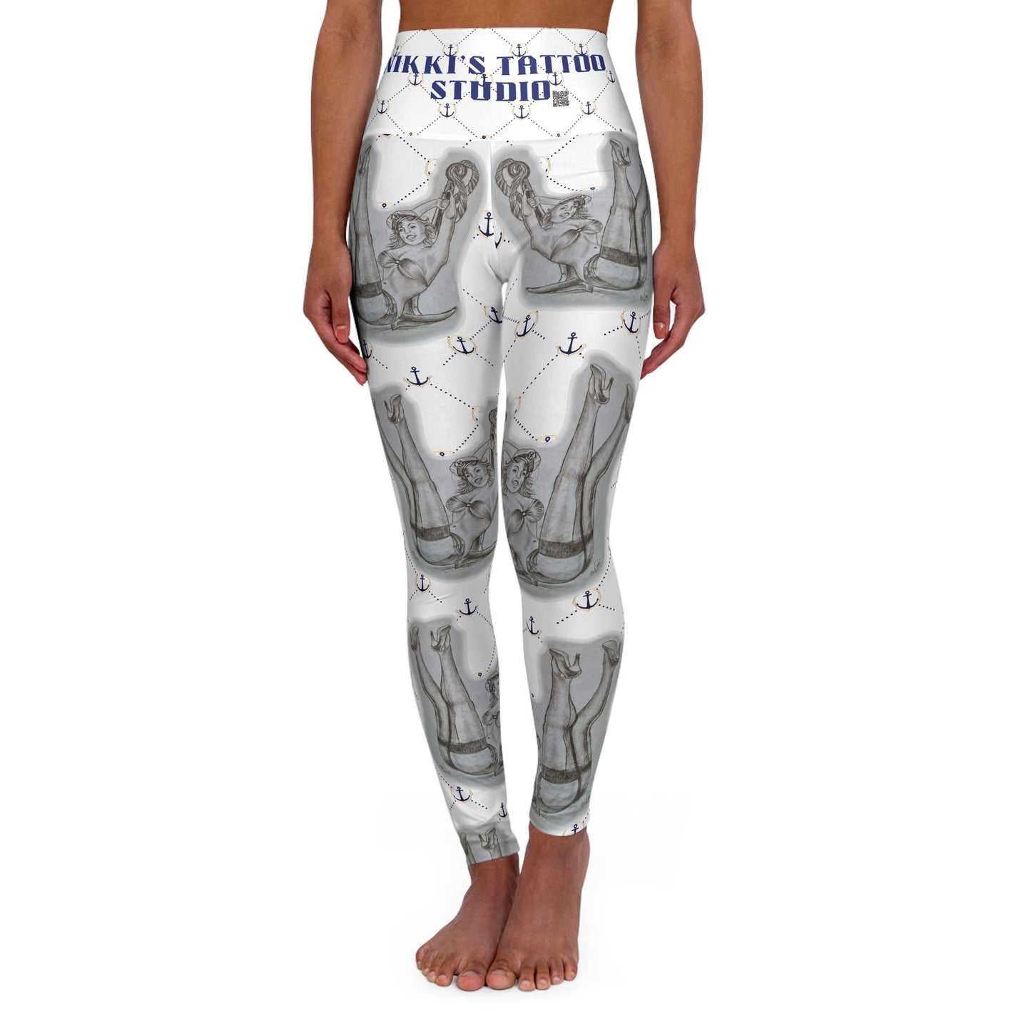 Yoga Leggings - Nikki's Pin up Sailor Girl